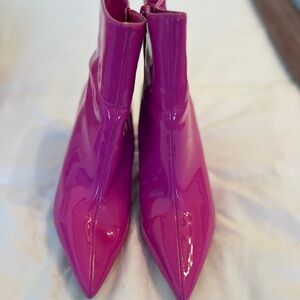 INC International Concepts Fuchsia Patent Ankle Boots